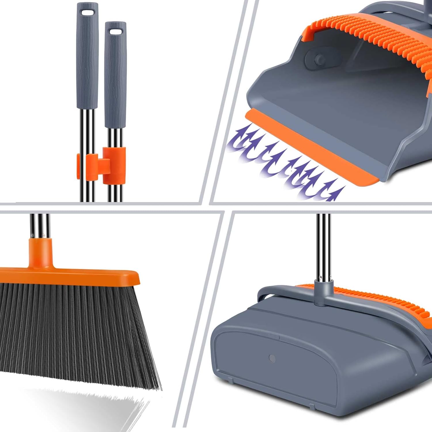 QuickClean Self-Clean Broom and Dustpan