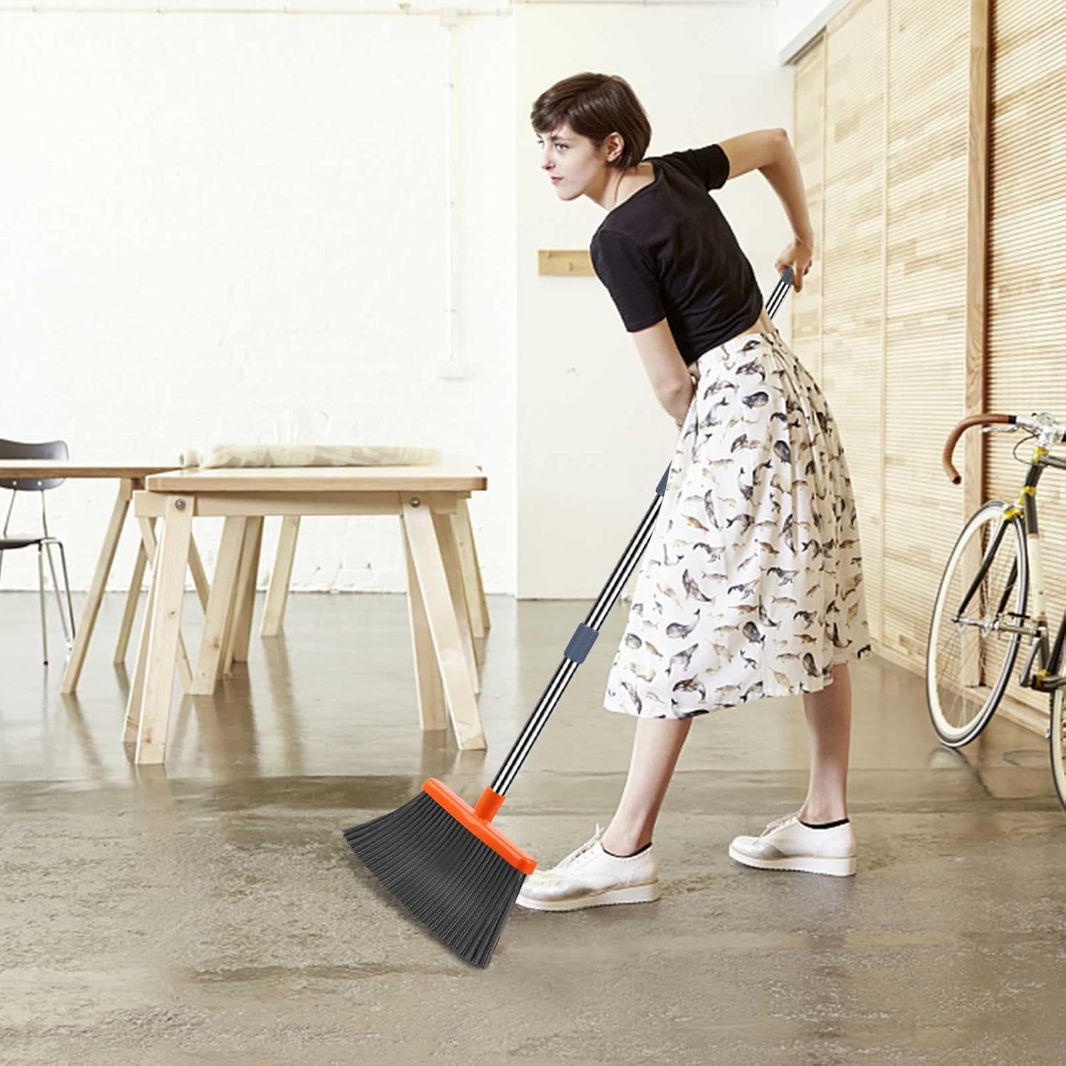 QuickClean Self-Clean Broom and Dustpan